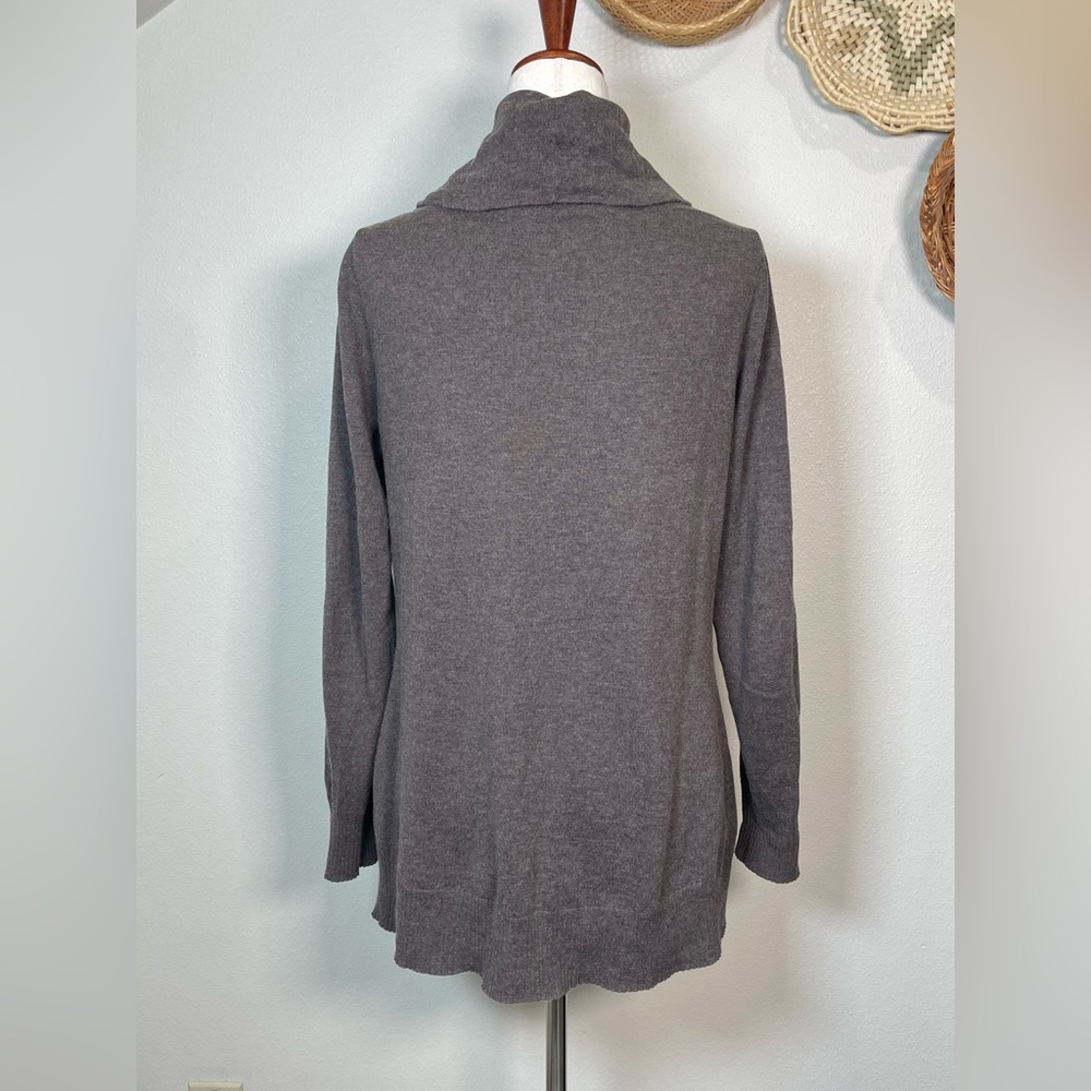 Athleta Women Pullover Cowl Neck Sweater Top Size Large Cotton Wool Blend Brown - Picture 5 of 13